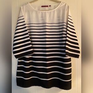 Jessica London Blouse Women’s 22 Black  White striped Long Tunic